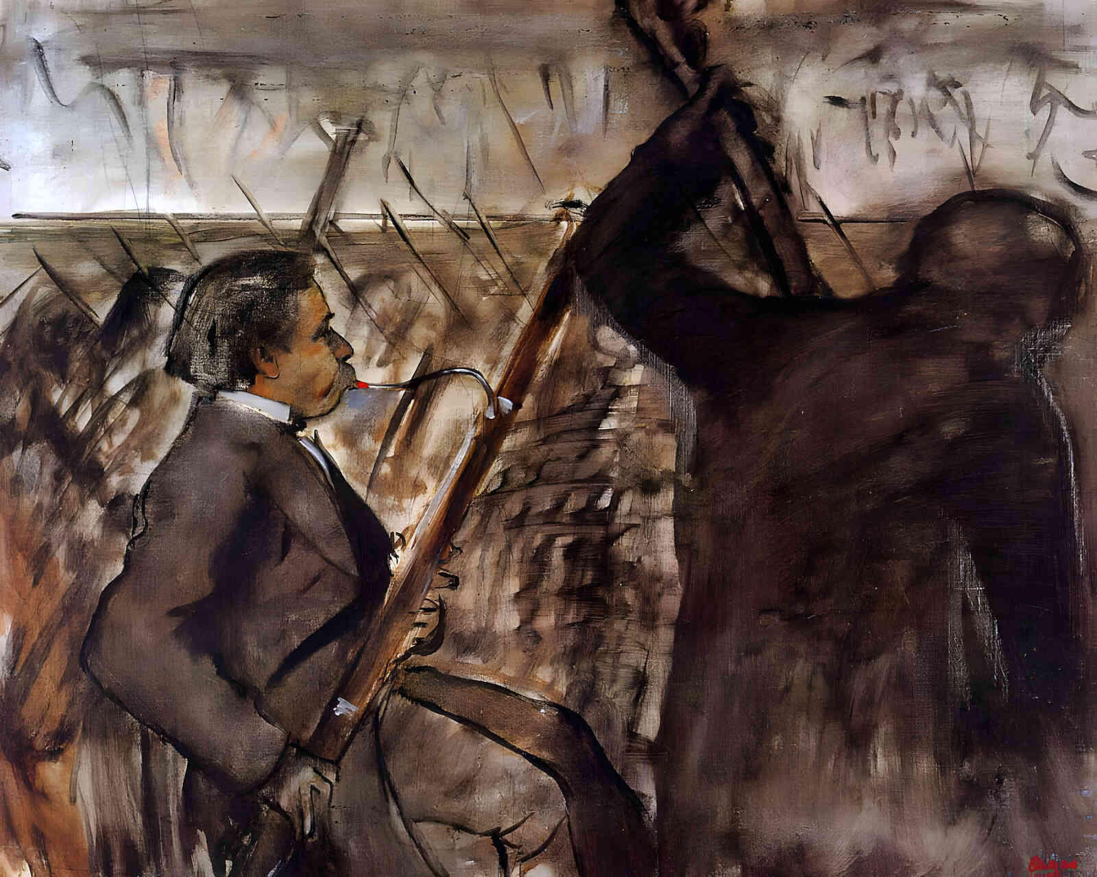 Musicians in the Orchestra 1870 Painting by Edgar Degas 8x10" Art Print