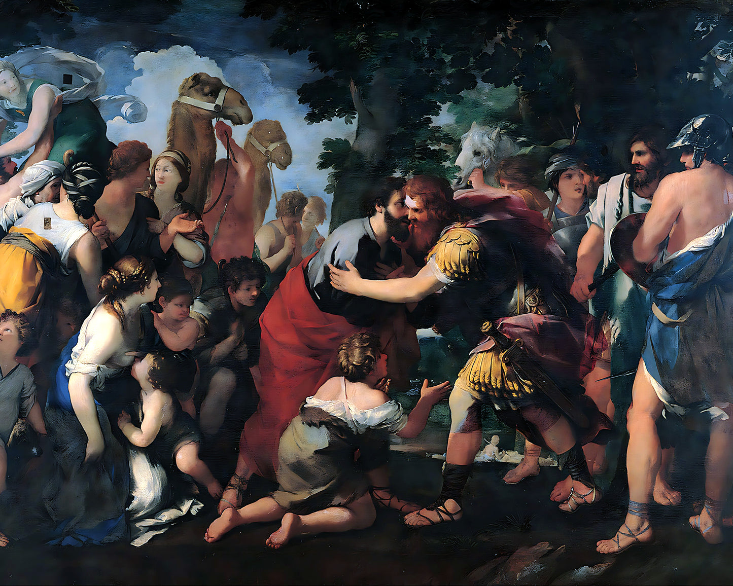 Meeting Between Esau and Jacob by Giovanni Maria Bottala 8x10" Art Print