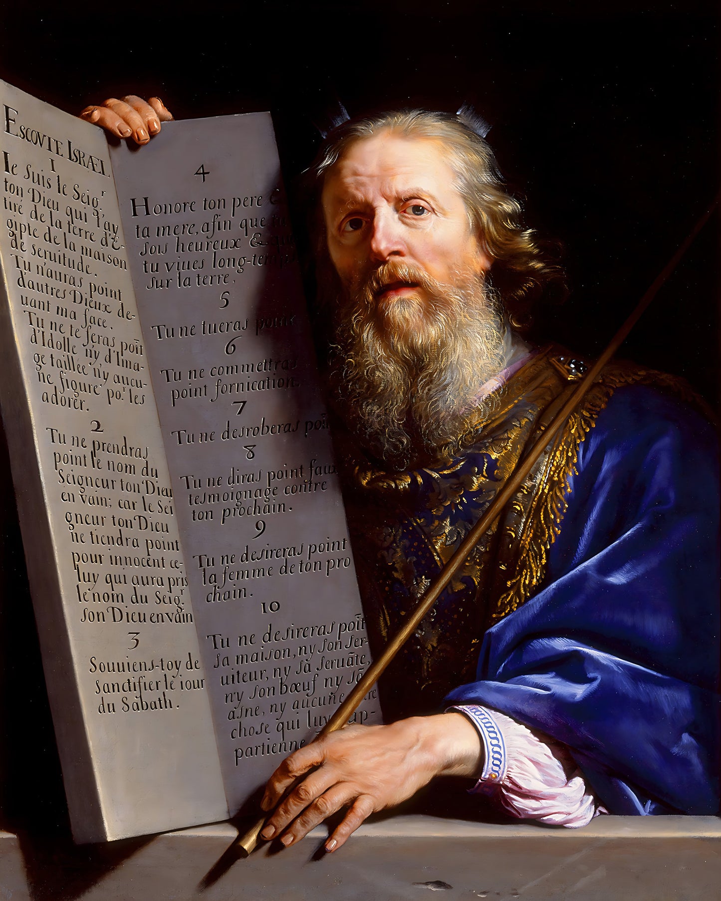 Moses Presenting Tablets of Law by Philippe de Champaigne 8x10" Art Print