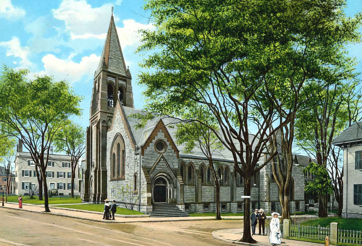 Grace Church, New Bedford, Massachusetts in 1905 Vintage Print (7 Sizes)