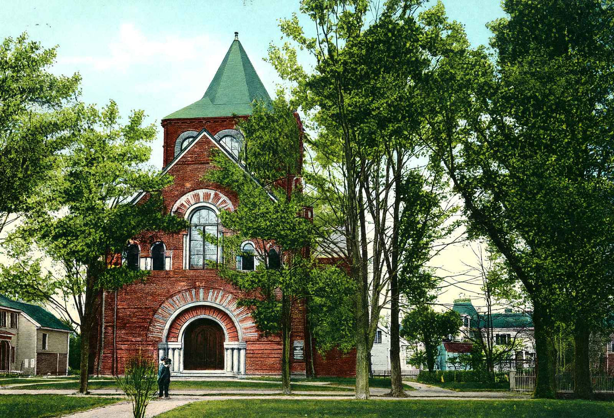 The Immanuel Baptist Church, Newton, MA in 1907 Vintage Print (7 Sizes)