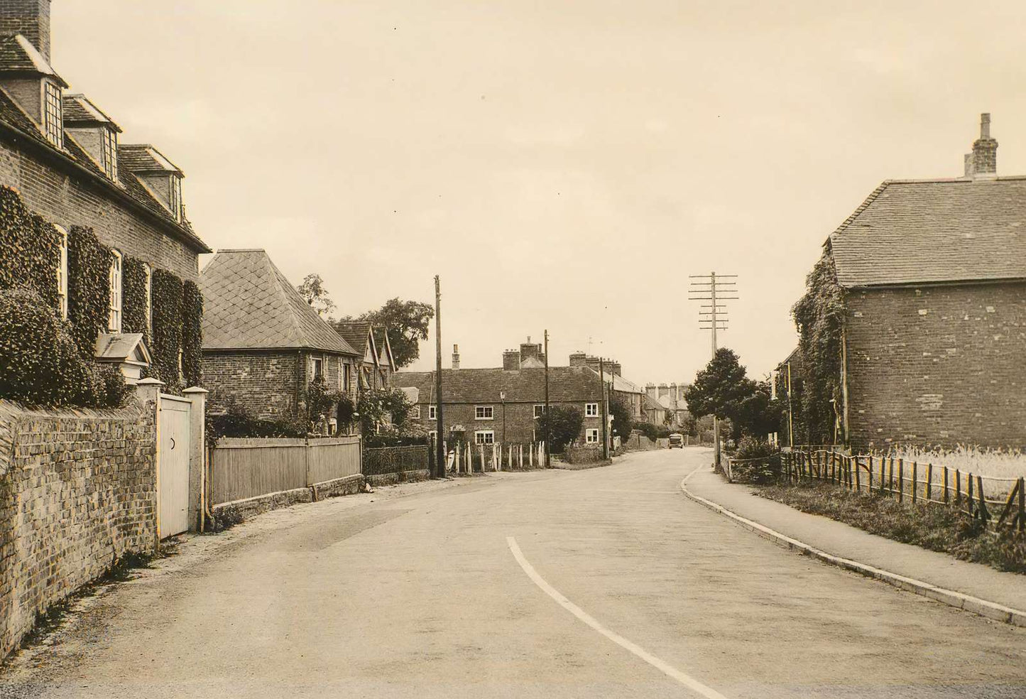 Newbury Road Kingsclere Vintage Print (7 Sizes) - Restored