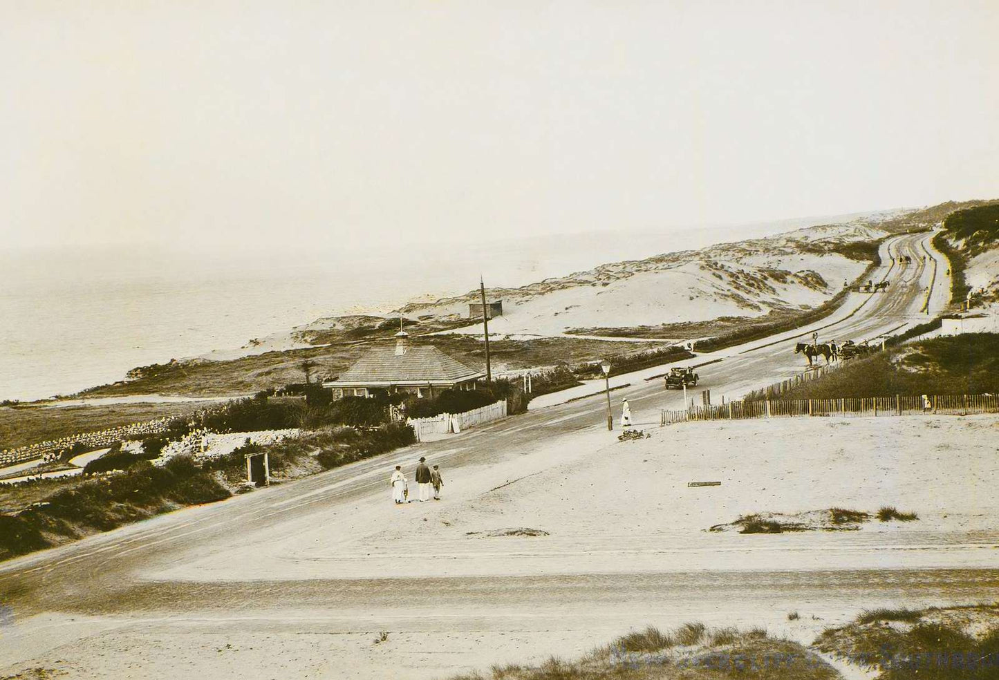 New Overcliff Drive Southbourne in 1906 Vintage Print (7 Sizes)
