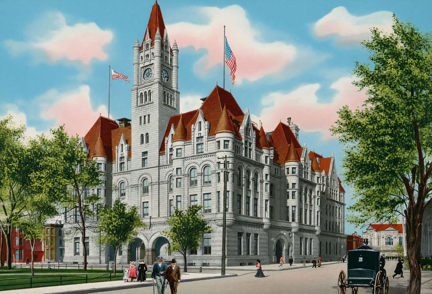 New Post Office St Paul in 1906 Vintage Print (7 Sizes) - Reproduction