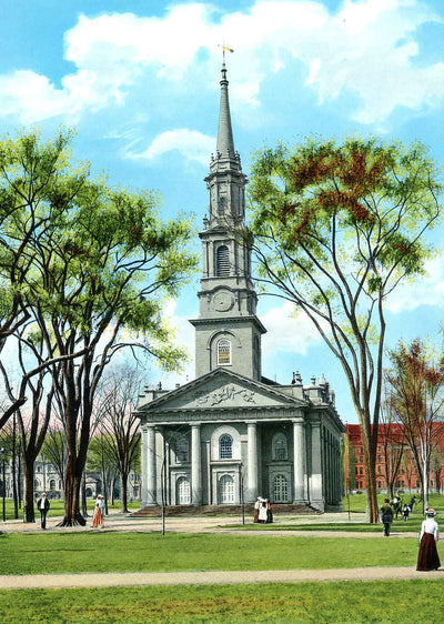 Center Church on the Green New Haven in 1904 Vintage Print (7 Sizes)