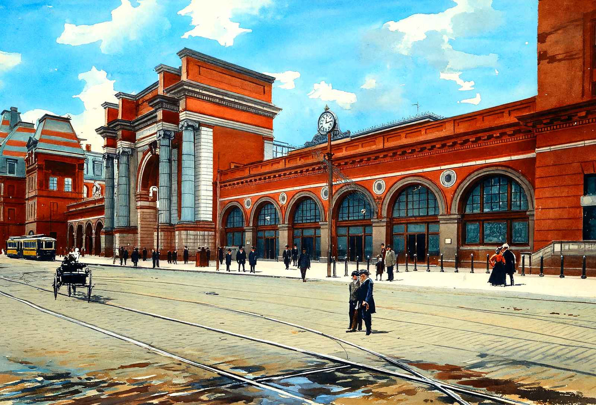 North Union Station, Boston, Massachusetts in 1903 Painting Print (7 Sizes)