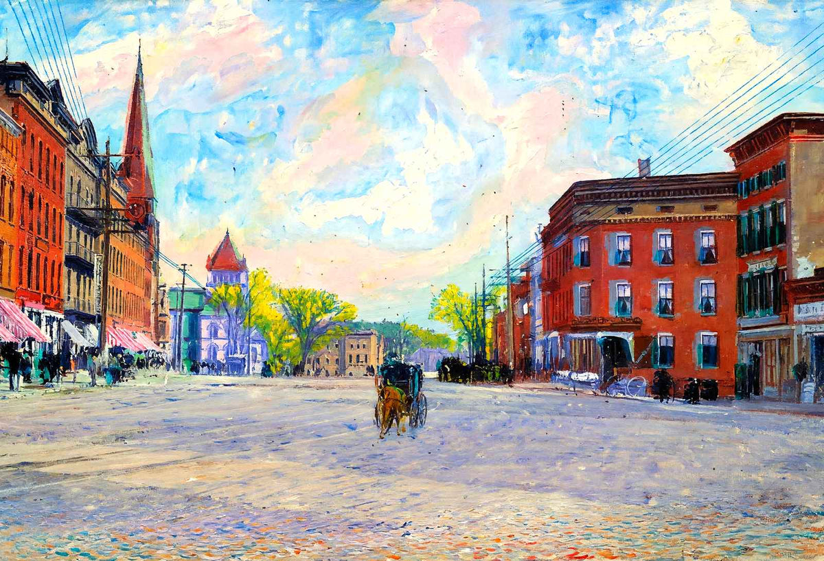Main Street, Northampton, Massachusetts in 1907 Art Print (7 Sizes)