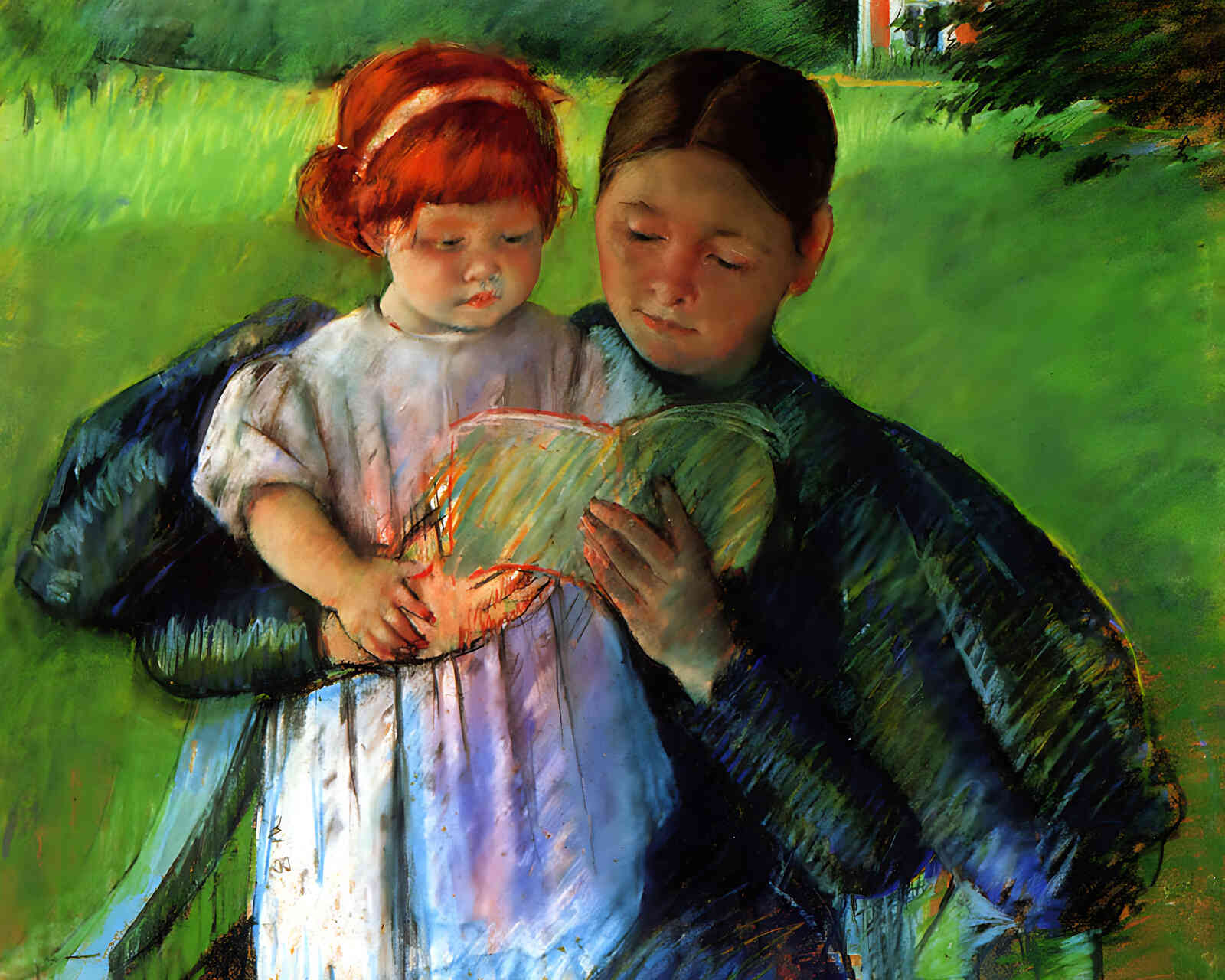 Nurse Reading to a Little Girl Painting by Mary Cassatt 8x10" Art Print