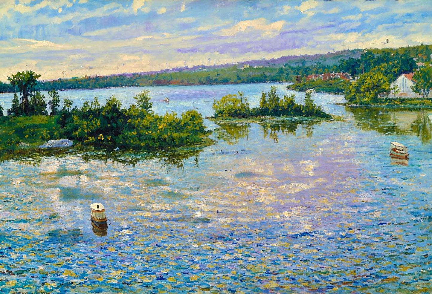 Messalonskee Lake Oakland Maine in 1905 Art Print (7 Sizes) - Retouched