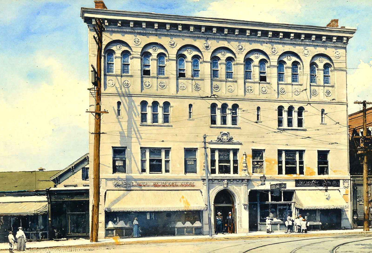 Odd Fellows' Building Malden MA in 1910 Art Print (7 Sizes) - Archival Paper