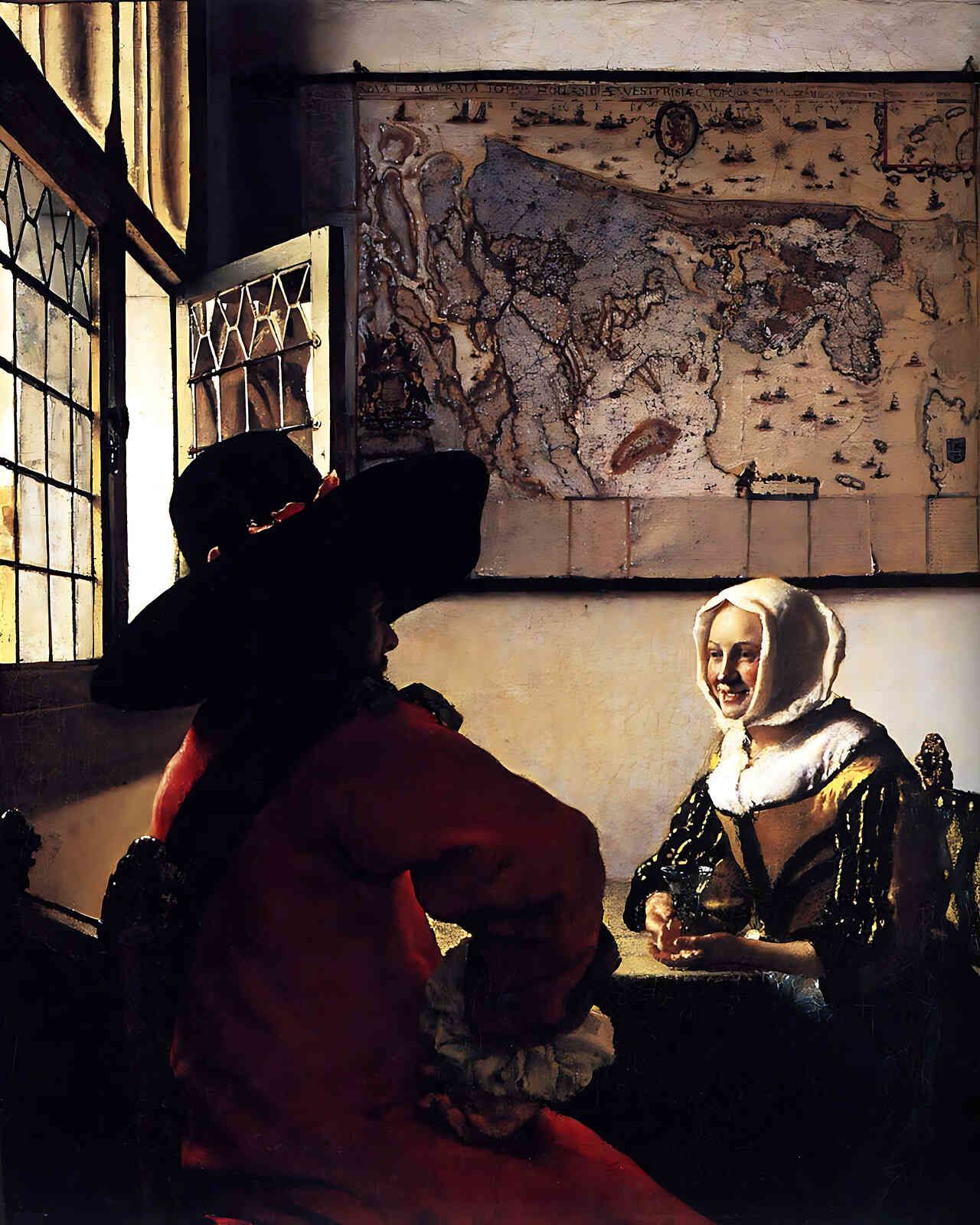 Officer and Laughing Girl Painting by Johannes Vermeer 8x10" Art Print