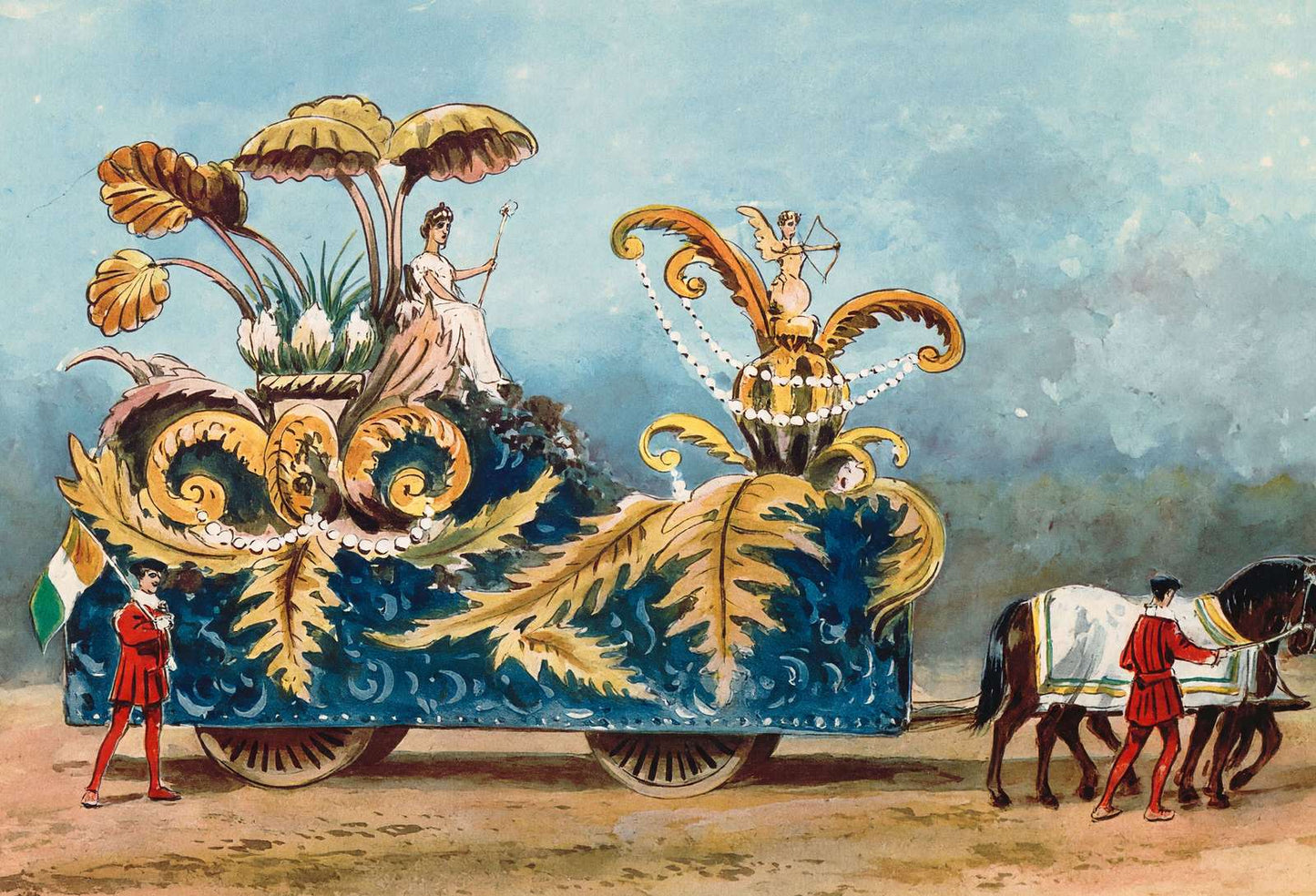 Ornament Float Houston Carnival 1907 Vintage Print (7 Sizes) - Archival Paper