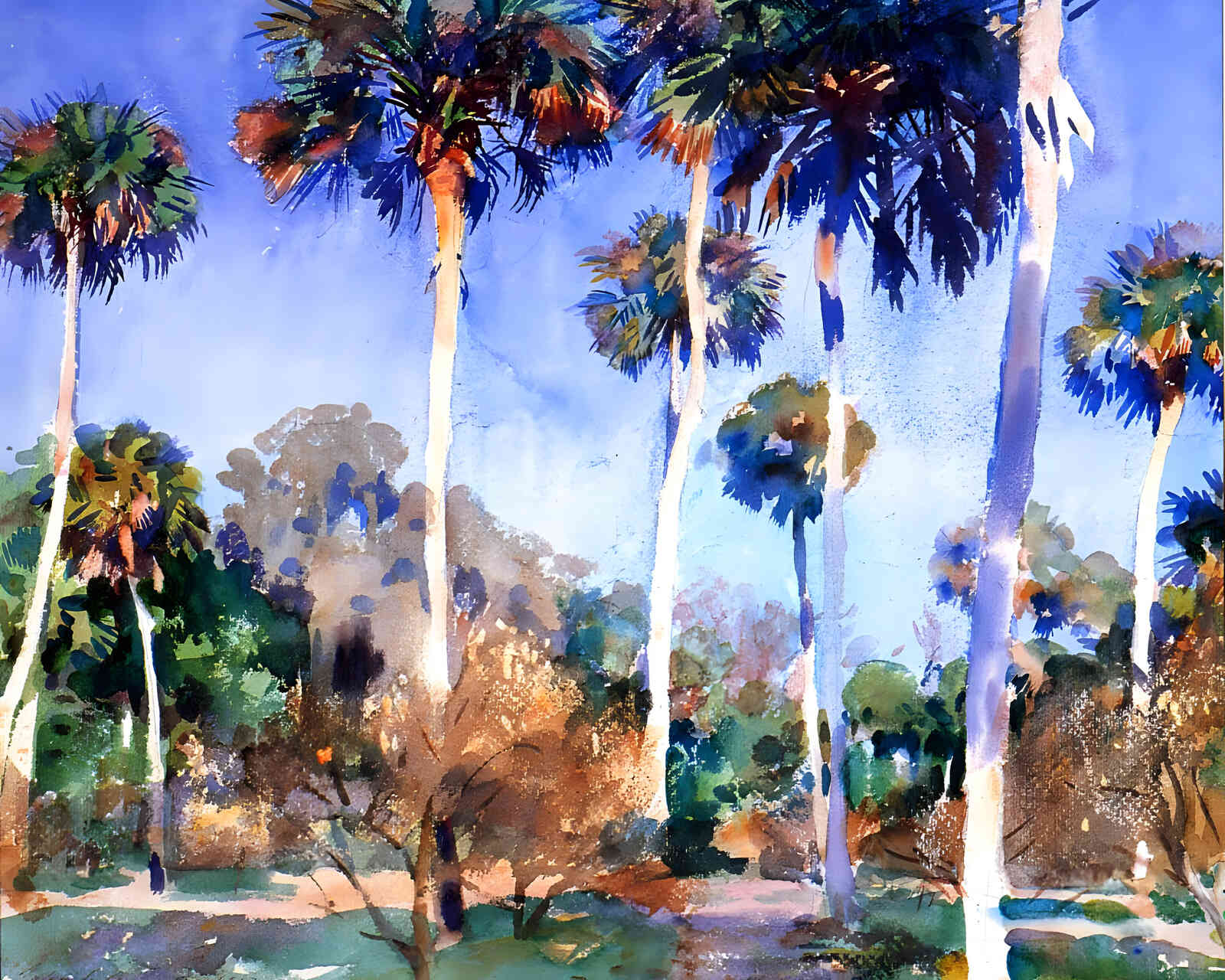 Palms 1917 Painting by John Singer Sargent 8x10" Art Print