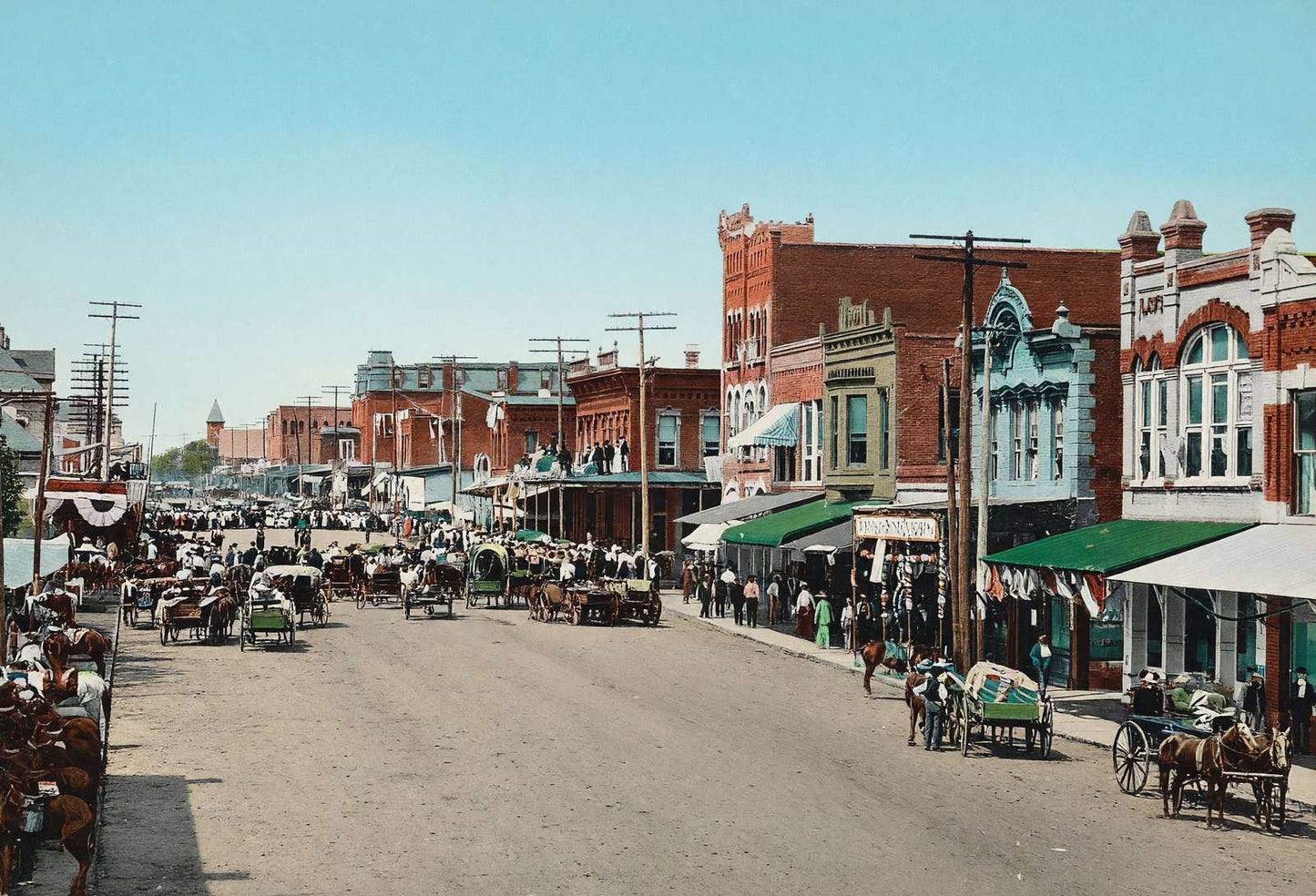 Spring Street Palestine Texas in 1908 Vintage Print (7 Sizes) - Restored