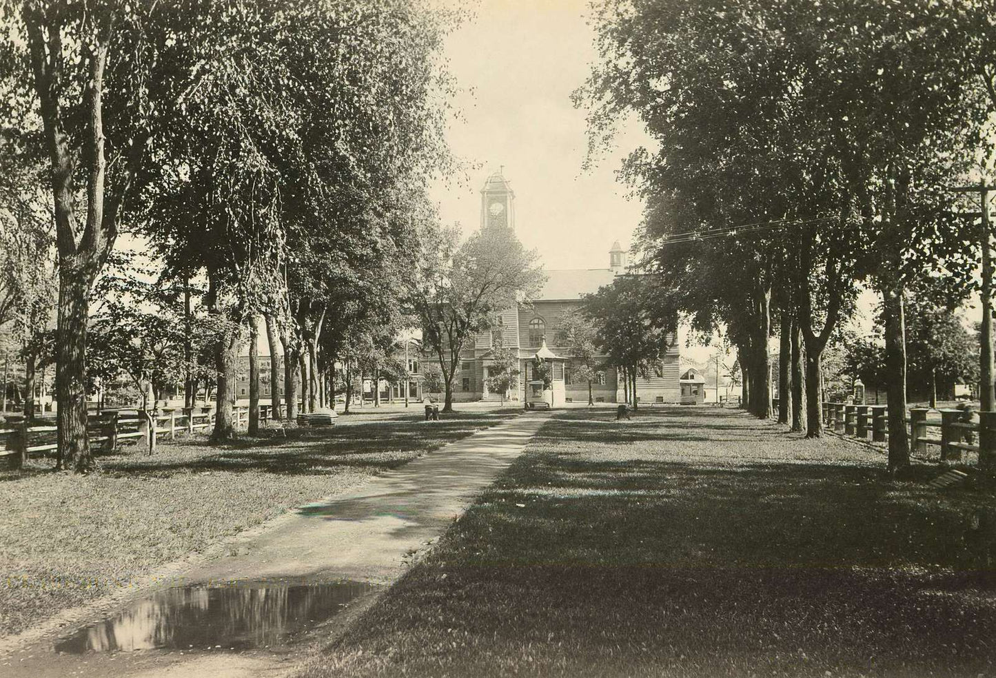 Park and Opera House Claremont NH in 1905 Vintage Print (7 Sizes)