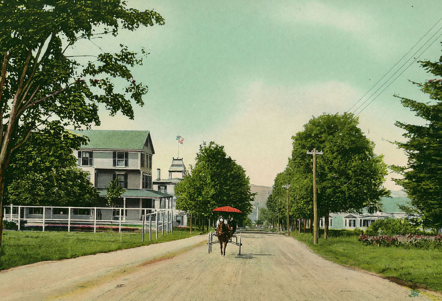 Park Street Bethlehem NH in 1911 Vintage Print (7 Sizes) - Acid Free