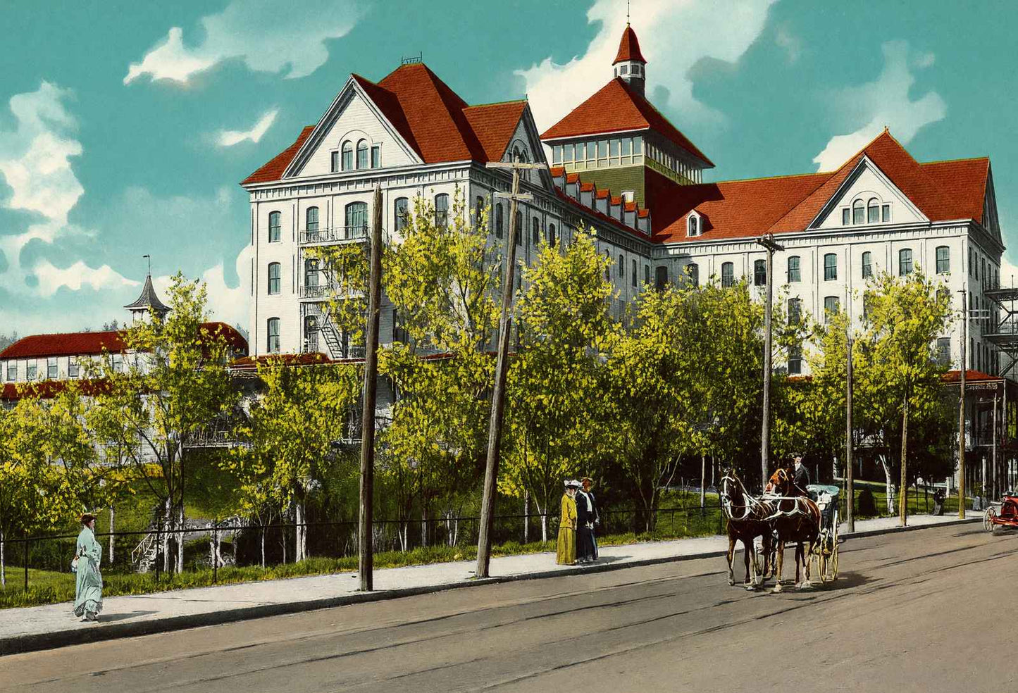 Park Hotel Hot Springs AR in 1906 Vintage Print (7 Sizes) - High Quality
