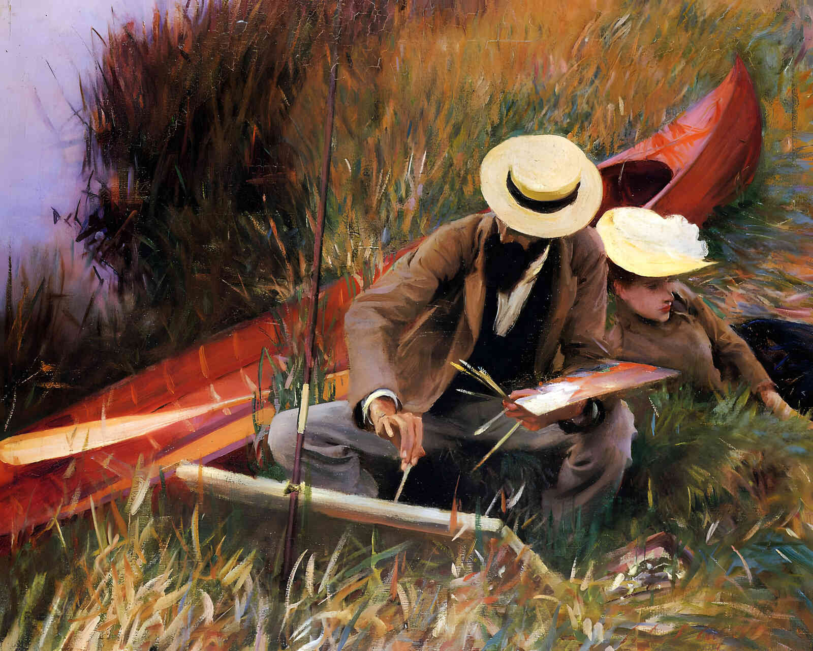 Paul Helleu Sketching His Wife 1889 Painting by John Singer Sargent 8x10" Art Print