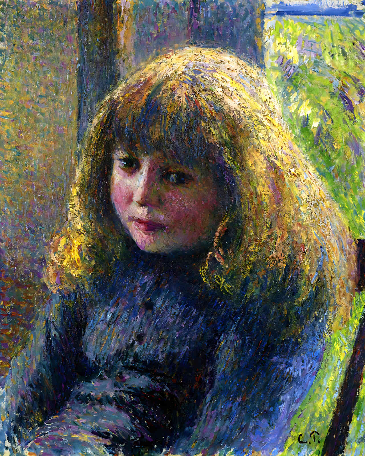 Paul Emile Pissarro Painting by Camille Pissarro 8x10" Art Print - Restored