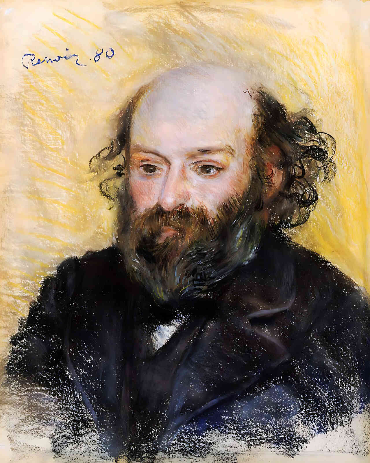 Paul Cezanne Painting by Pierre-Auguste Renoir 8x10" Art Print - Restored