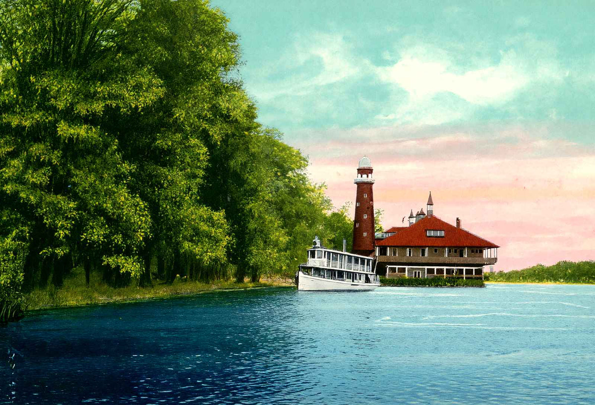 The Pavilion Silver Lake Akron in 1907 Vintage Print (7 Sizes) - Restored