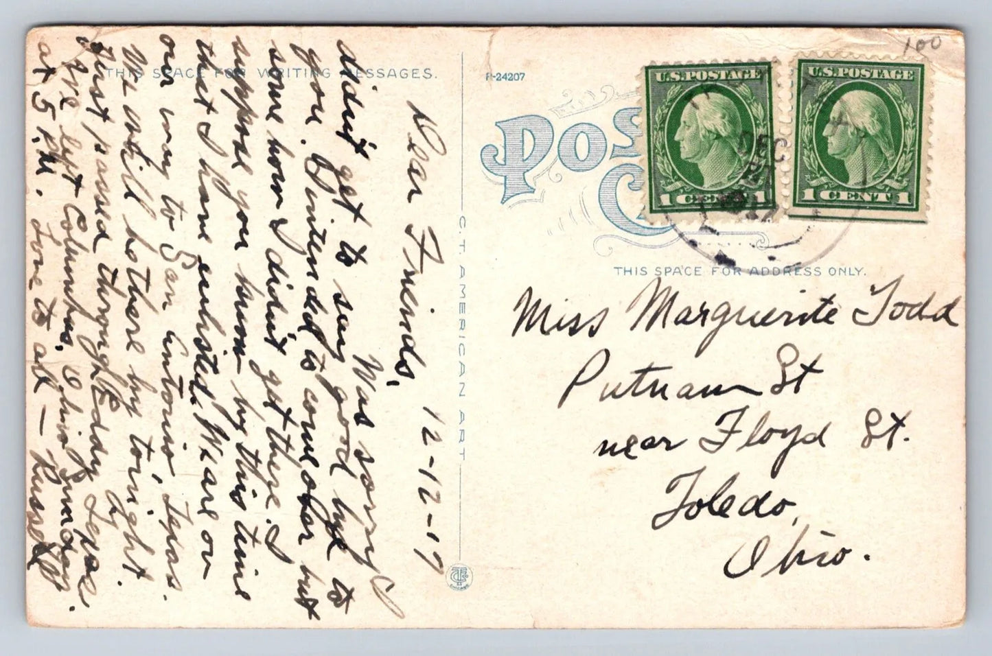 Post Headquarters, Columbus Barracks, Ohio Vintage Postcard **SPECIAL**