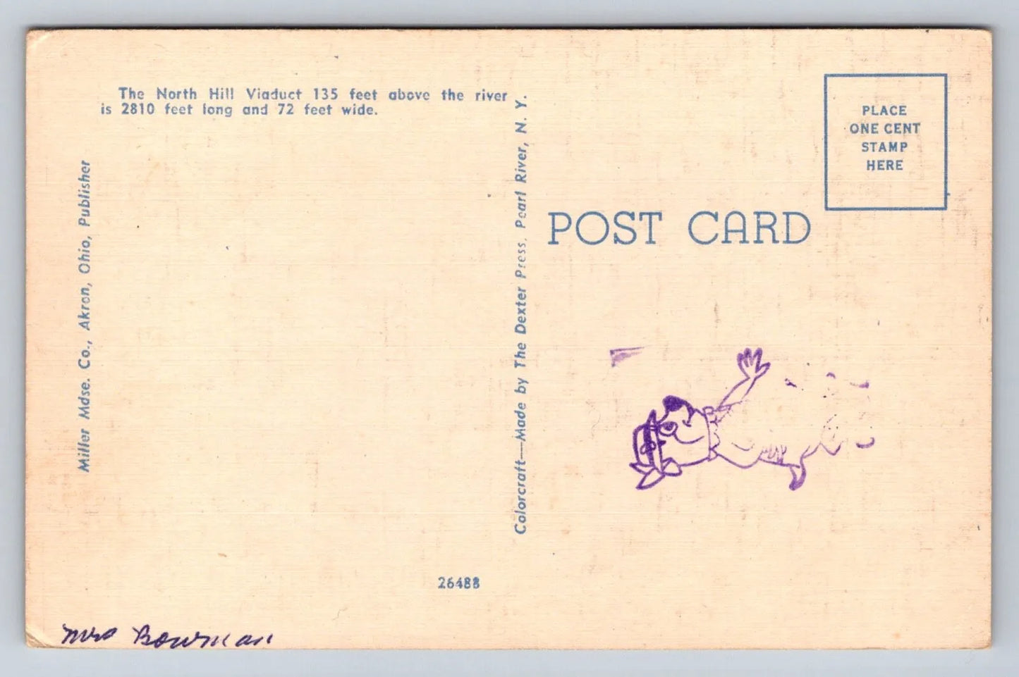 Nite View of Main Street Viaduct, Akron, Ohio Vintage Postcard