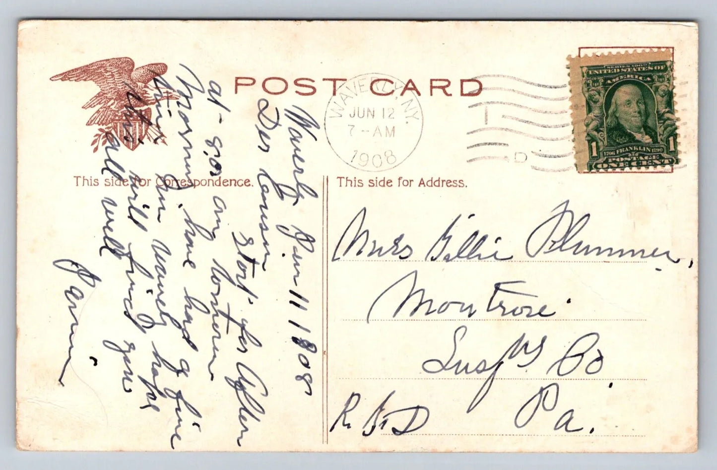 Court House, St. Louis, Missouri with 1c Benjamin Franklin Stamp Postcard