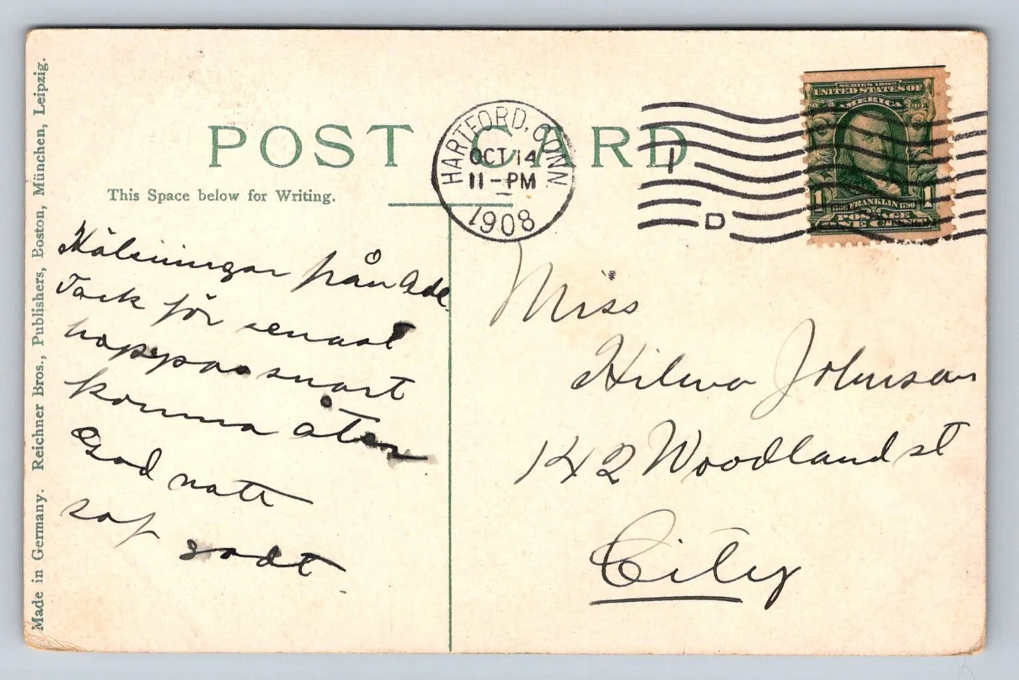 Wadsworth Atheneum, Hartford, Connecticut circa 1908 Vintage Postcard