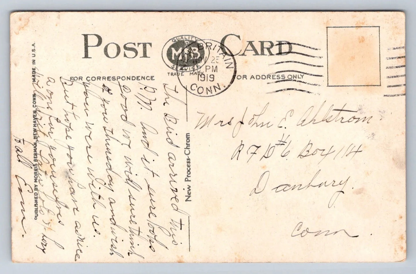 The Morgan Memorial, Hartford, Conn. (Connecticut) Vintage Postcard (circa 1919)