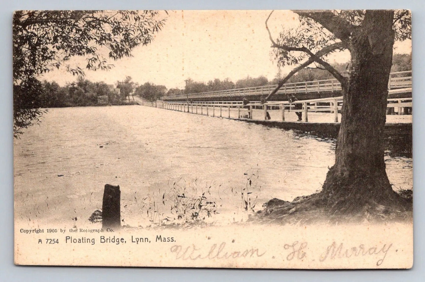 Floating Bridge, Lynn, Mass. (Massachusetts) Vintage Rotograph Co Postcard