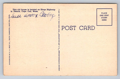A Beauty Spot, Cape Cod, Mass. White Picket Fence Vintage Postcard - Great!