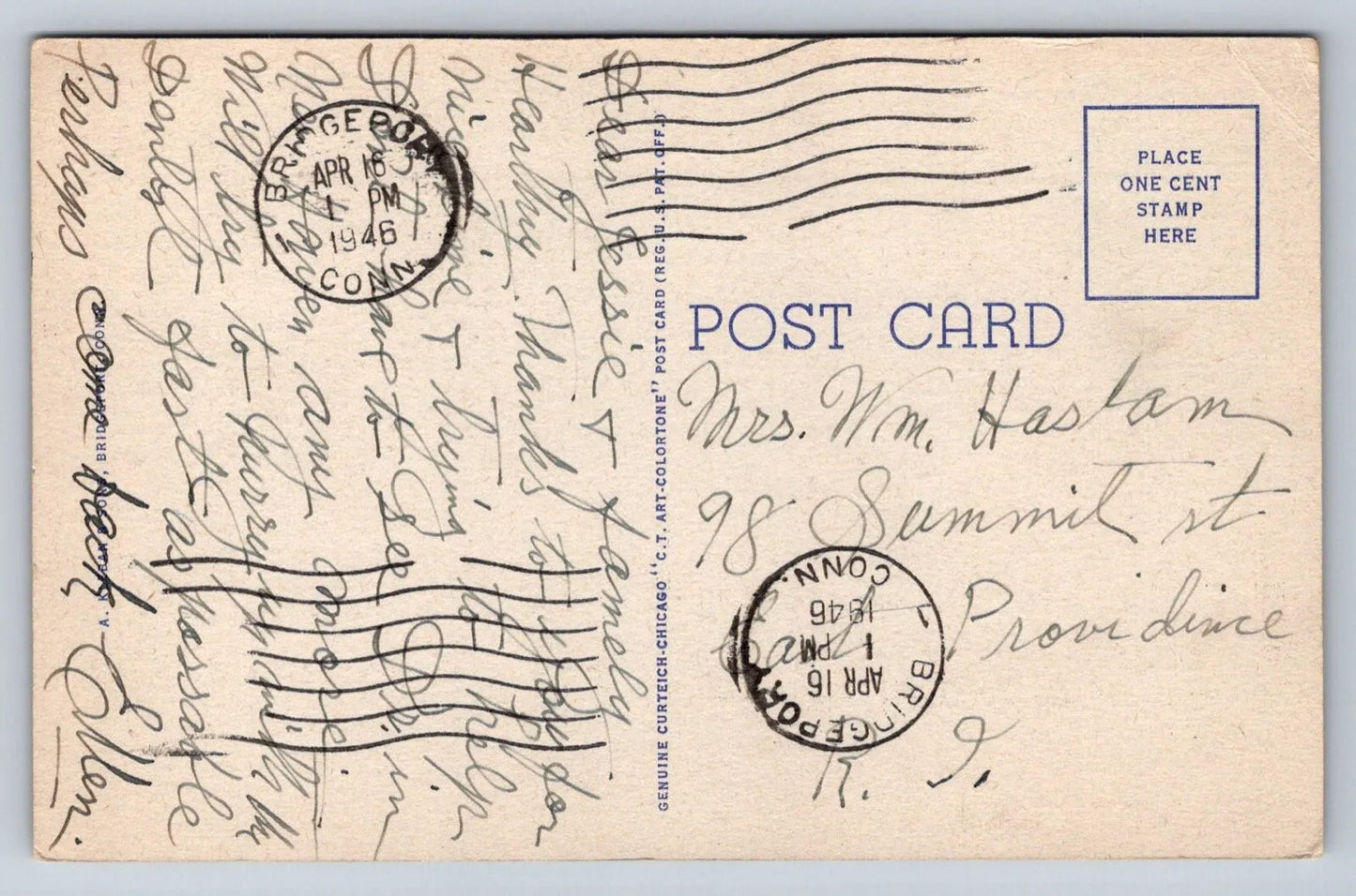 Post Office, Bridgeport, Conn. United States Post Office Vintage Postcard - Wow!