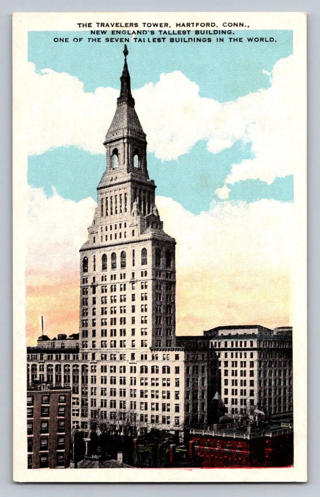 The Travelers Tower, Hartford, Conn., New England's Tallest Building Postcard