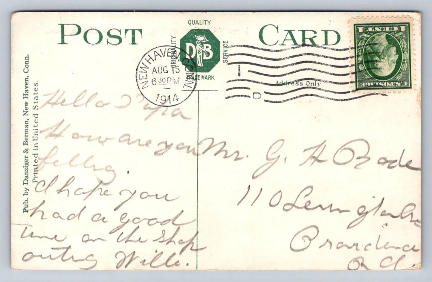 Judge's Cave, West Rock Park, New Haven, Conn. Connecticut Vintage Postcard