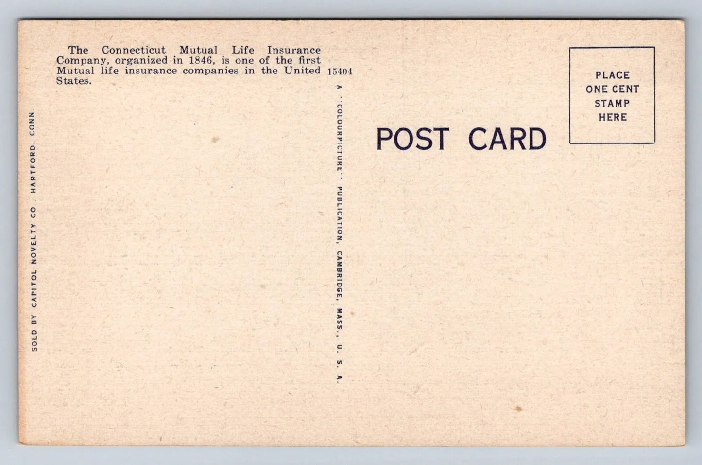 Connecticut Mutual Life Insurance Company, Hartford, CT Vintage Postcard