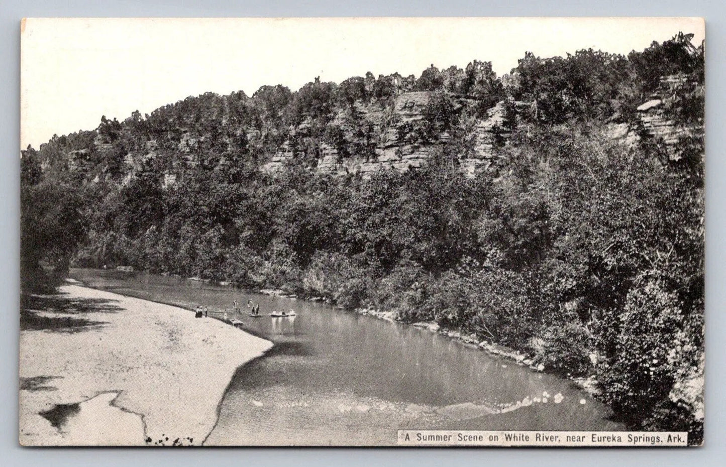 A Summer Scene on White River, Near Eureka Springs, Arkansas Vintage Postcard