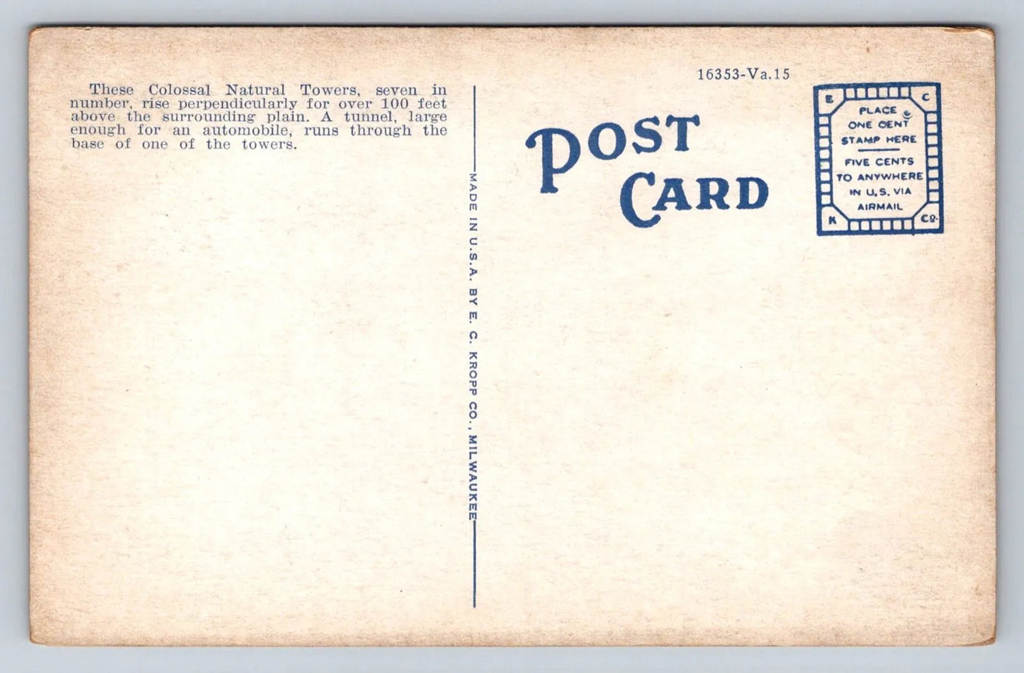 Cyclopean Towers. Mt. Solon. Virginia - Virginia Hot Springs Road Postcard