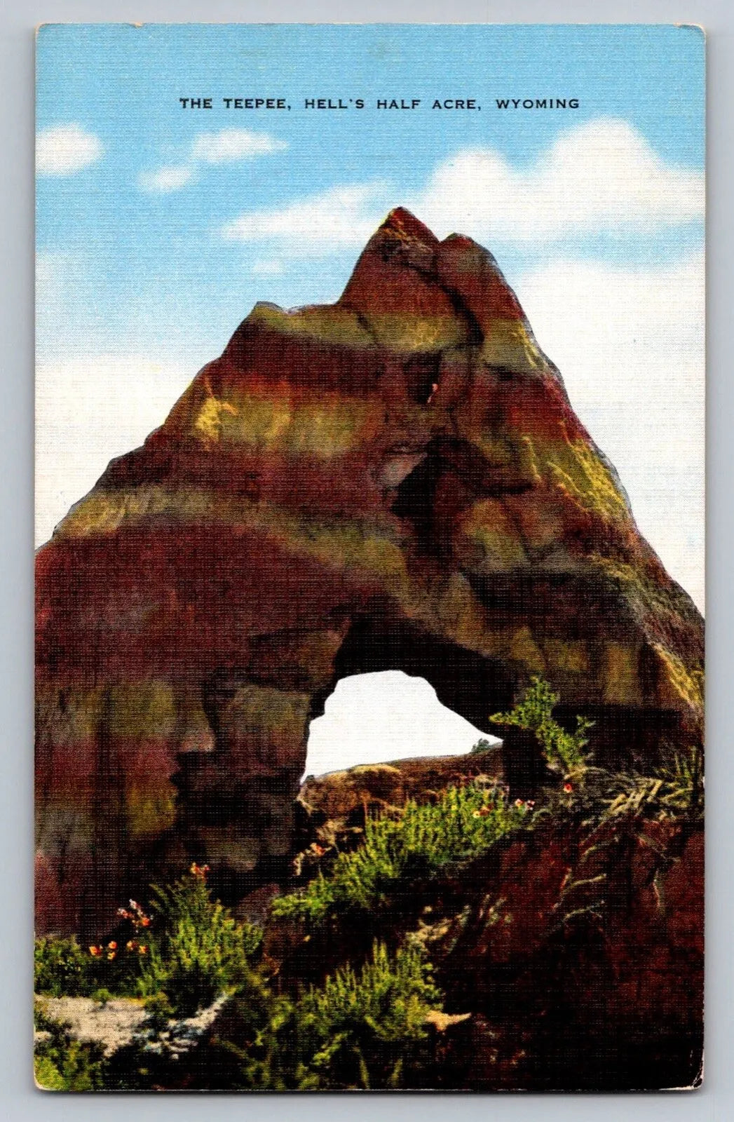 The Teepee, Hell's Half Acre, Wyoming Vintage Postcard
