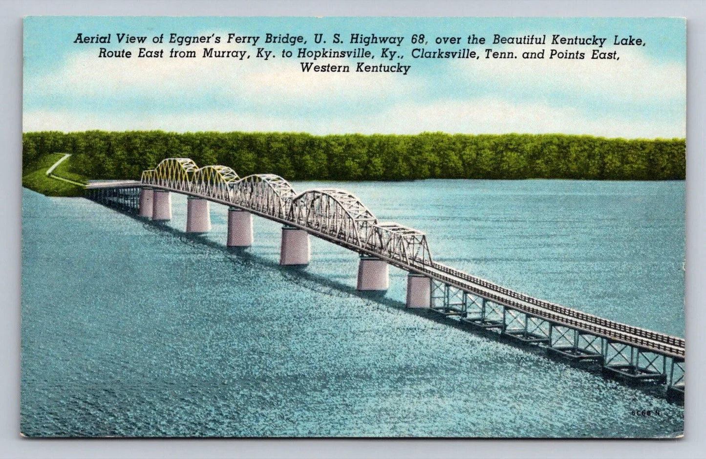Aerial View of Eggner's Ferry Bridge, US Highway 68, Kentucky Lake Postcard