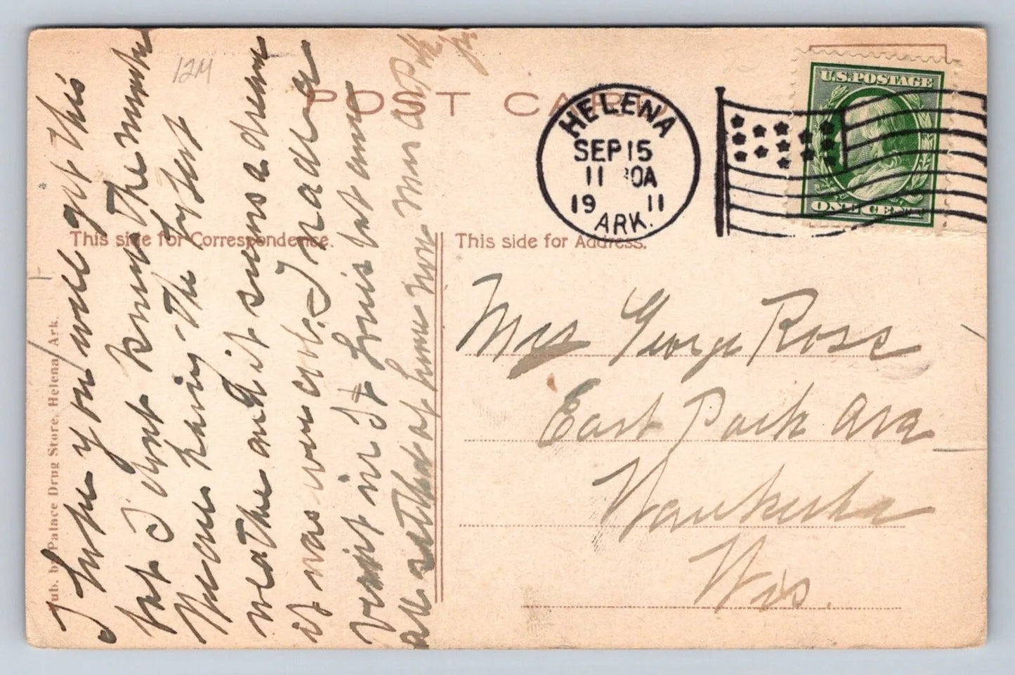 Cotton Field, Near Helena, Ark. (Arkansas) Vintage Postcard (circa 1911)