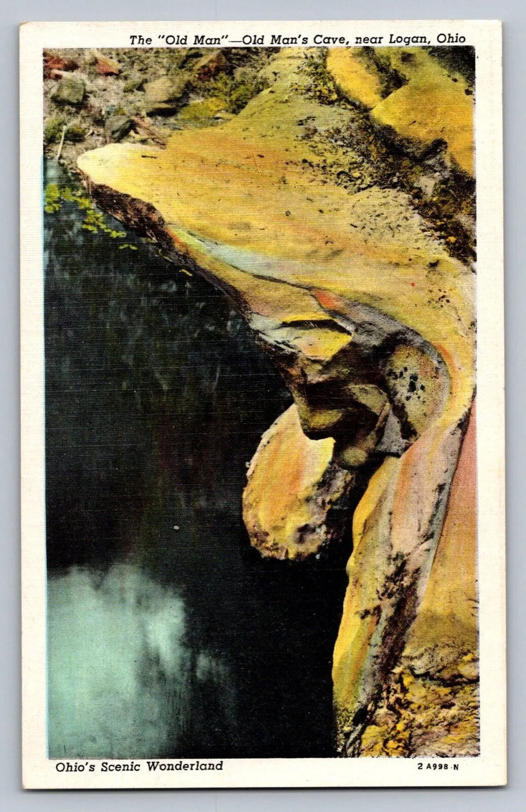 The Old Man's Cave Near Logan, Ohio, Scenic Wonderland Vintage Postcard