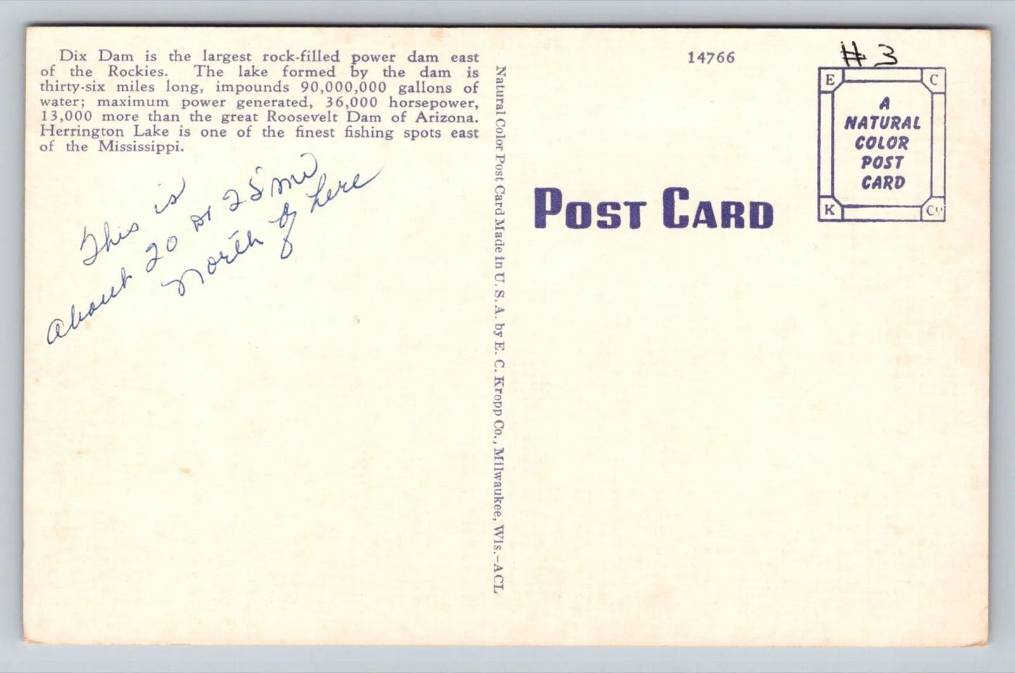 Dix River Hydro-electric Dam, High Bridge & Burgin, In Old Kentucky Postcard