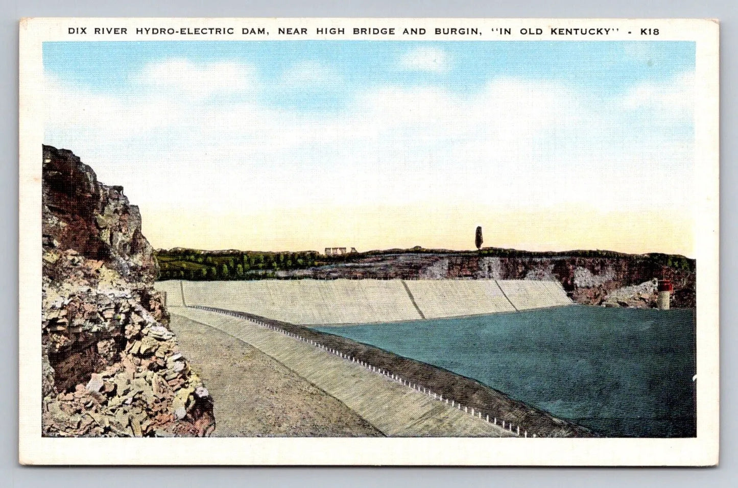 Dix River Hydro-electric Dam, High Bridge & Burgin, In Old Kentucky Postcard