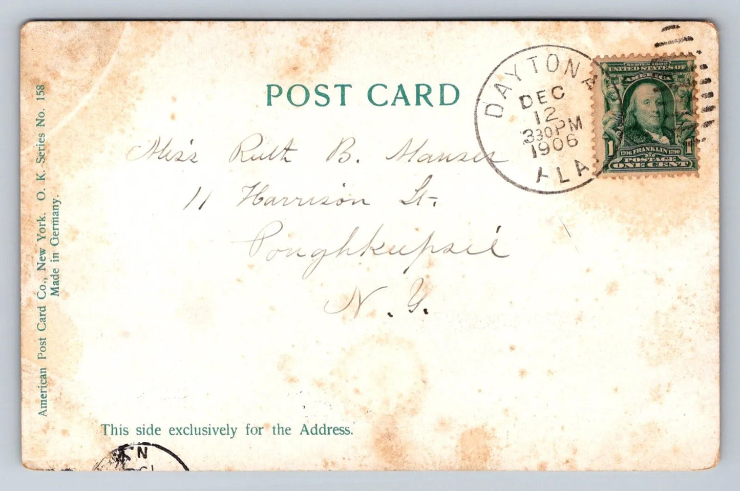 Fountain & Forsyth Park, Savannah, Georgia circa 1906 - One Cent Stamp Postcard