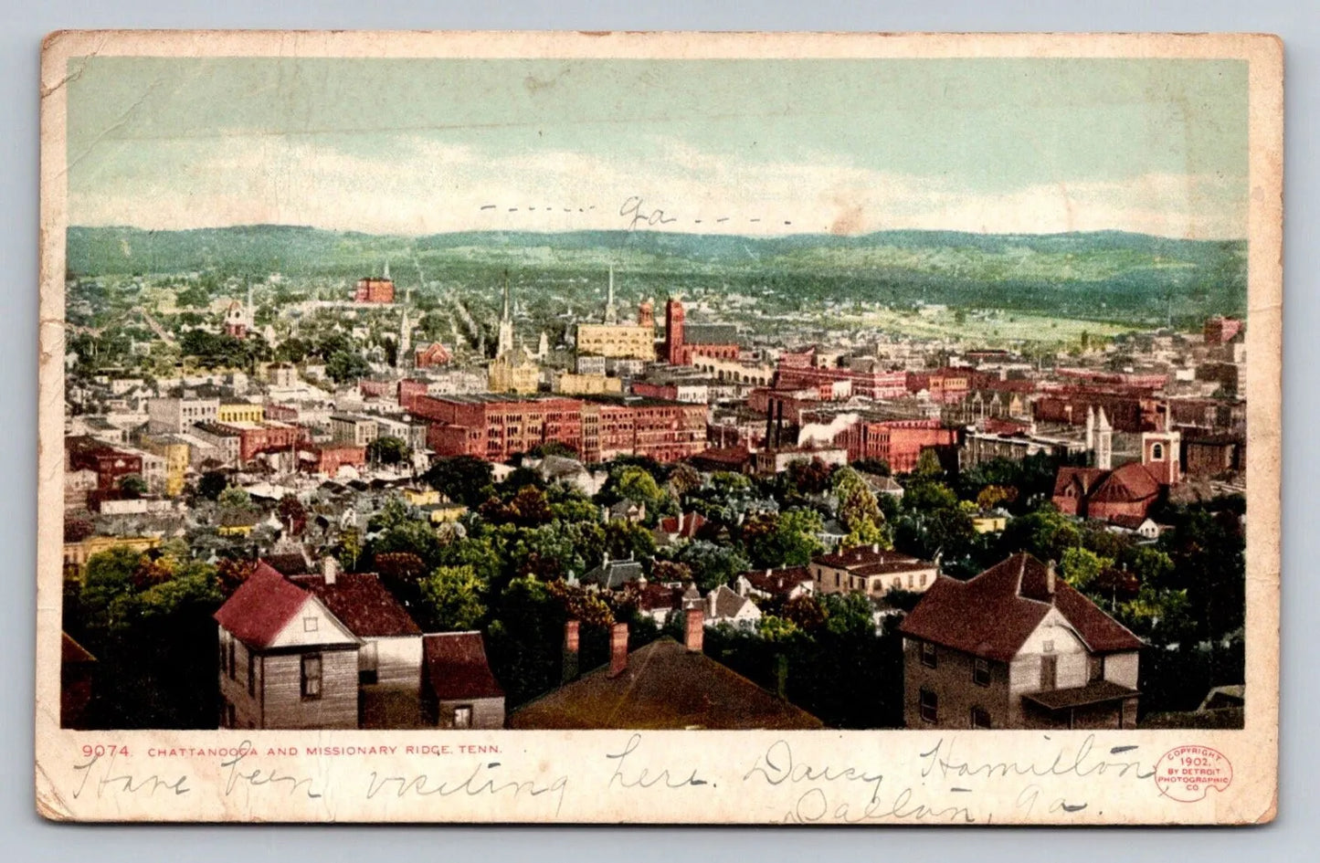 Chattanooga and Missionary Ridge, Tenn. (Tennessee) Vintage Postcard