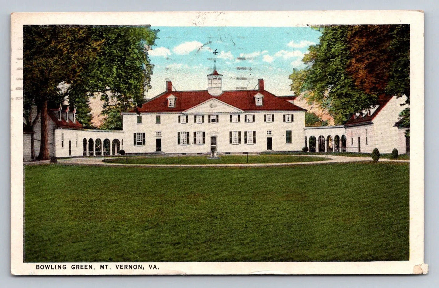 Bowling Green, Mt. Vernon, Virginia Vintage B. S. Reynolds Co Postcard
