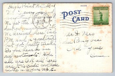City Hall, High Point, NC (North Carolina) Vintage Postcard (circa 1941)