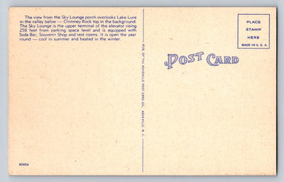 Chimney Rock as Seen from the Sky Lounge, Western North Carolina Postcard