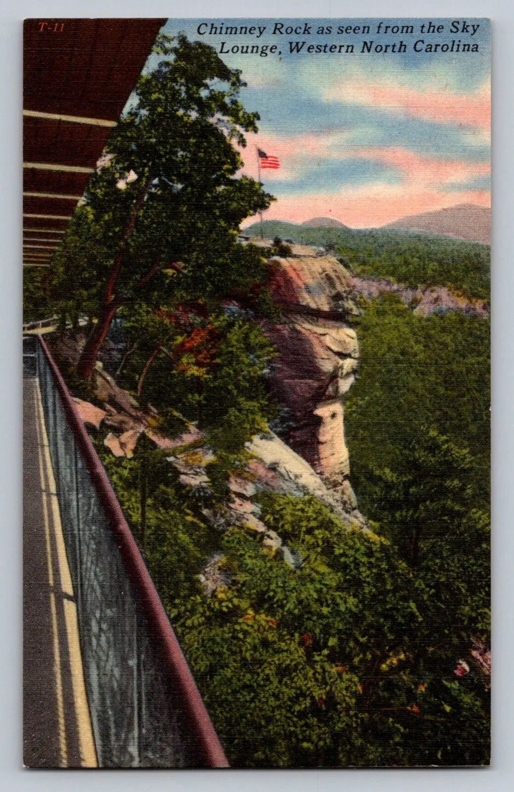 Chimney Rock as Seen from the Sky Lounge, Western North Carolina Postcard